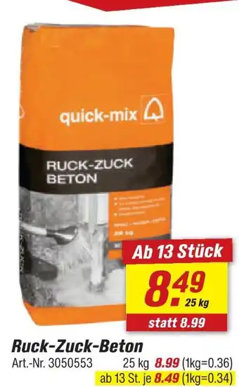 toom Baumarkt Quick-mix ruck-zuck-beton Angebot