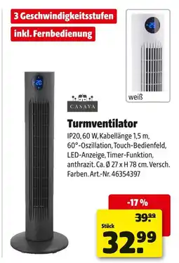 Hagebau Casaya turmventilator anthrazit/weiß Angebot