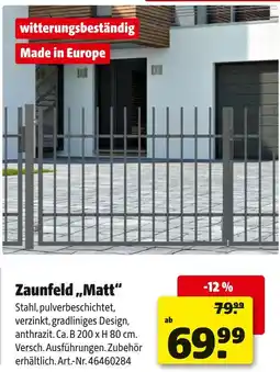Hagebau Zaunfeld matt Angebot