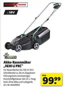 Hagebau Mr. gardener akku-rasenmäher 1830 li pxc Angebot
