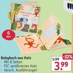 Rossmann Babybuch aus Holz Angebot