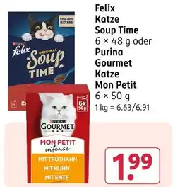 Rossmann Felix oder purina gourmet katze soup time oder katze mon petit Angebot