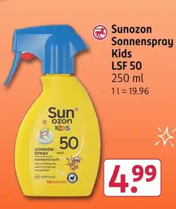 Rossmann Sunozon sonnenspray kids lsf 50 Angebot