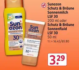 Rossmann Sunozon schutz & bräune sonnenmilch lsf 30 Angebot