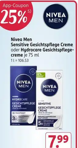 Rossmann Nivea men sensitive gesichtspflege creme Angebot