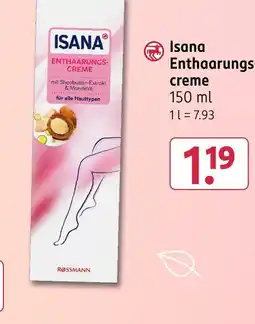 Rossmann Isana enthaarungscreme Angebot
