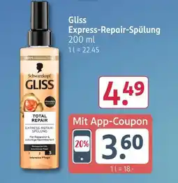Rossmann Schwarzkopf gliss express-repair-spülung Angebot