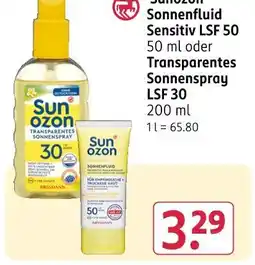 Rossmann Sunozon sonnenfluid sensitiv lsf 50 Angebot