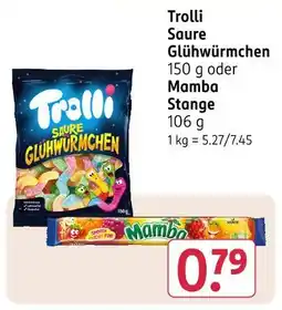 Rossmann Trolli oder mamba saure glühwürmchen oder stange Angebot