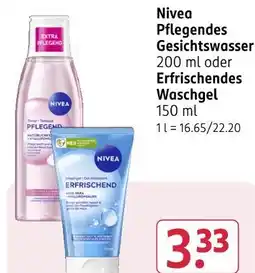 Rossmann Nivea pflegendes gesichtswasser oder e)frischendes waschgel Angebot