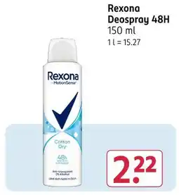 Rossmann Rexona deospray 48h Angebot