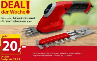 GERMANIA Akku-Gras- und Strauchschere GPS 3,6 V