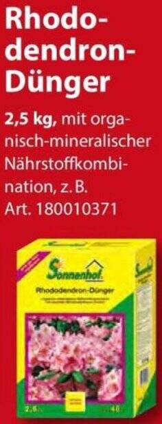 Sonnenhof Rhododendron Dnger 2,5 kg Angebot bei Sonderpreis Baumarkt