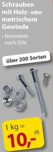 Sonderpreis Baumarkt Schrauben mit Holz- oder metrischem Gewinde Angebot