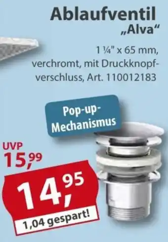 Sonderpreis Baumarkt Ablaufventil „Alva" Angebot
