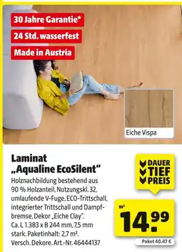 Hagebau Laminat aqualine ecosilent eiche clay Angebot