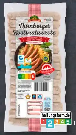 Aldi Süd Gut Drei Eichen Nürnberger Rostbratwürste Angebot