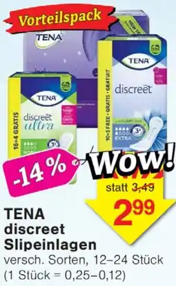Wiglo Wunderland TENA discreet Slipeinlagen Angebot