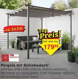 Wiglo Wunderland TIM GARDEN Pergola mit Schiebedach Angebot