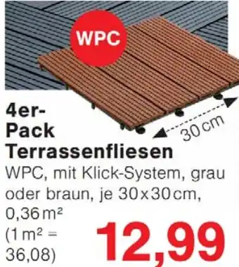 Wiglo Wunderland 4er Pack Terrassenfliesen Angebot