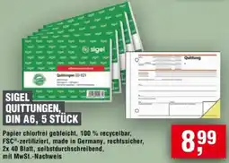 Handelshof Sigel quittungen, din a6, 5 stück Angebot