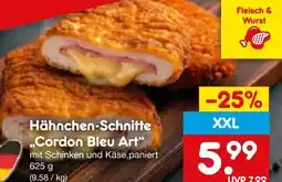 Netto Marken-Discount Hähnchen-Schnitte Cordon Bleu Art XXL Angebot
