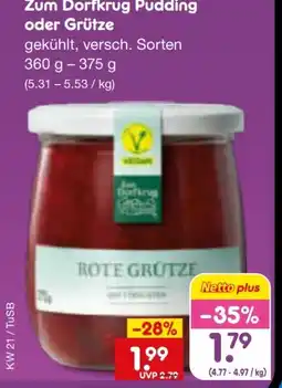 Netto Marken-Discount Zum Dorfkrug Rote Grütze Vegan Angebot