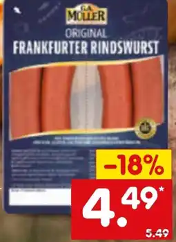 Netto Marken-Discount G.A. Müller Original Frankfurter Rindswurst Angebot