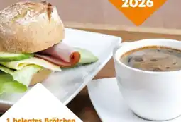 Globus Baumarkt Trefferia 1 Belegtes Brötchen mit einem Heißgetränk nach Wahl Angebot