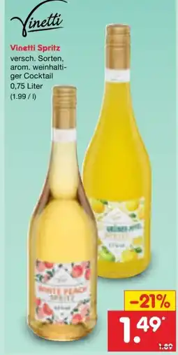 Netto Marken-Discount Vinetti Rhabarber Spritz Angebot