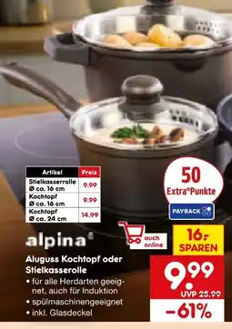 Netto Marken-Discount Alpina Haushalt Aluguss Kochtopf 16 cm Angebot