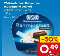 Netto Marken-Discount Weihenstephan Rahmjoghurt Angebot