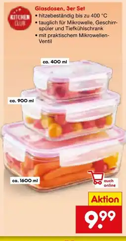 Netto Marken-Discount Kitchen Club Glasdosen Angebot