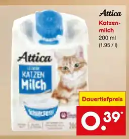 Netto Marken-Discount Attica Katzen-Milch Angebot