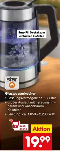 Netto Marken-Discount Star-Q Glaswasserkocher Angebot