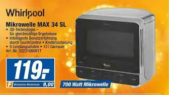 expert Techno Land Whirlpool Mikrowelle Max 34 Sl Angebot