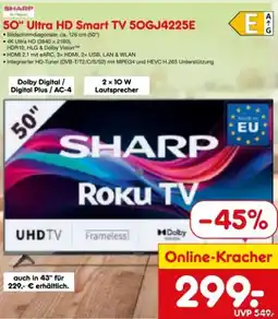 Netto Marken-Discount Sharp Ultra HD Smart TV 50GJ4225E Angebot