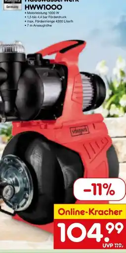 Netto Marken-Discount Scheppach Hauswasserwerk HWW1000 Angebot