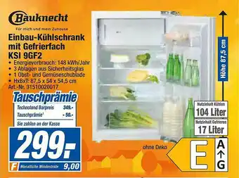 expert Techno Land Bauknecht Einbau- Kühlschrank Mit Gefrierfach Ksi 9gf2 Angebot