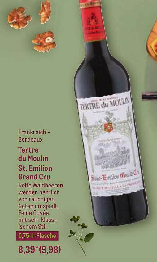 Frankreich Bordeaux Tertre Du Moulin St. Emilion Grand Cru Angebot bei