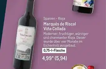 METRO Spanien - Rioja Marqués De Riscal Viña Collada Angebot