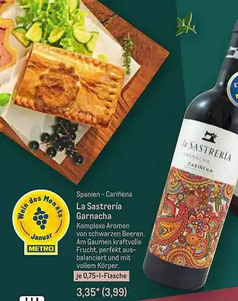 METRO Spanien - Cariñena La Sastrería Garnacha Angebot