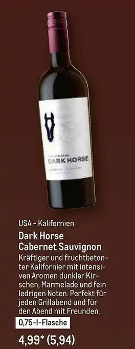 METRO Usa - Kalifornien Dark Horse Cabernet Sauvignon Angebot