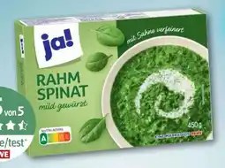 REWE ja! Rahm-Spinat Angebot
