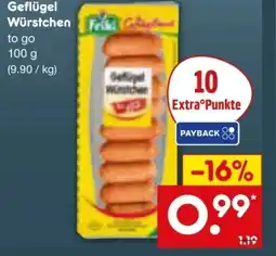 Netto Marken-Discount Friki Geflügel Würstchen to go Angebot