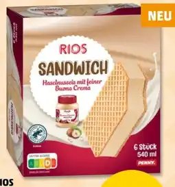PENNY Rios Sandwich Haselnusseis mit Buona Crema Angebot