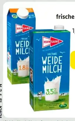 Edeka Hansano Frische Weidemilch Angebot