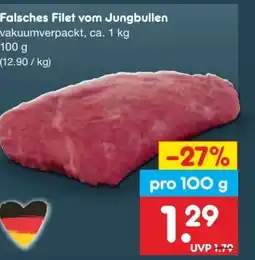 Netto Marken-Discount Falsches Filet vom Jungbullen Angebot