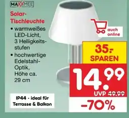 Netto Marken-Discount Maxxmee Solar-Tischleuchte Angebot
