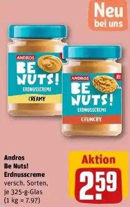 REWE Andros Be Nuts! Erdnusscreme Angebot